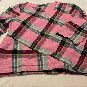 Habitat Womens size M PLAID TOP